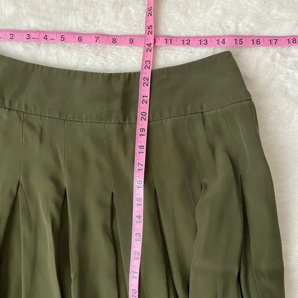 Talbots Collection Pure Silk Green Skirt Size 10